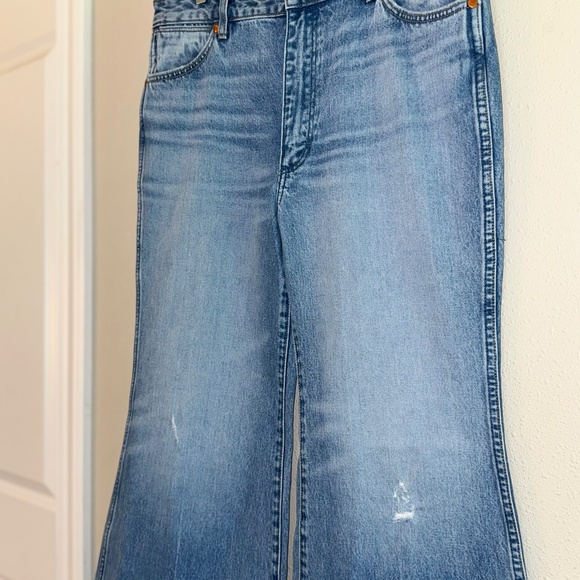 Wrangler Womens Wanderer High Rise Flare Jeans Distressed, sz 32 /14 - Picture 5 of 10